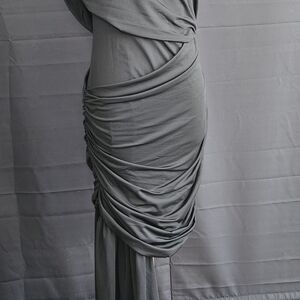 Chic Black Ruched Gown